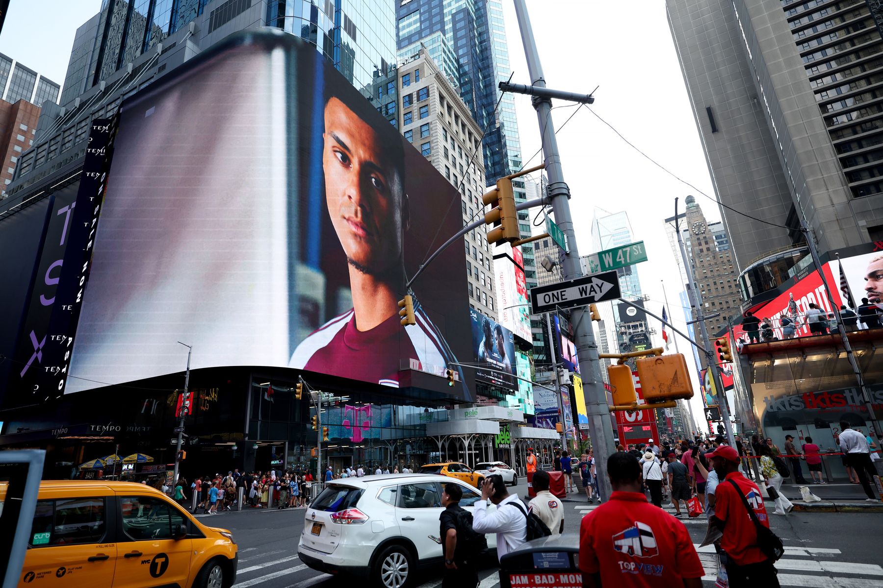 Aston Villa in Times Square, New York