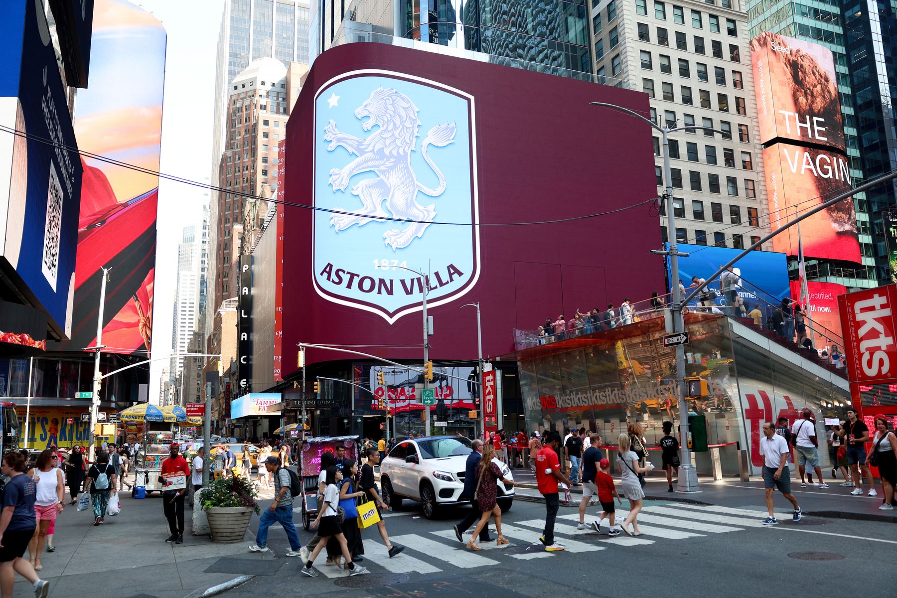 Aston Villa in Times Square, New York