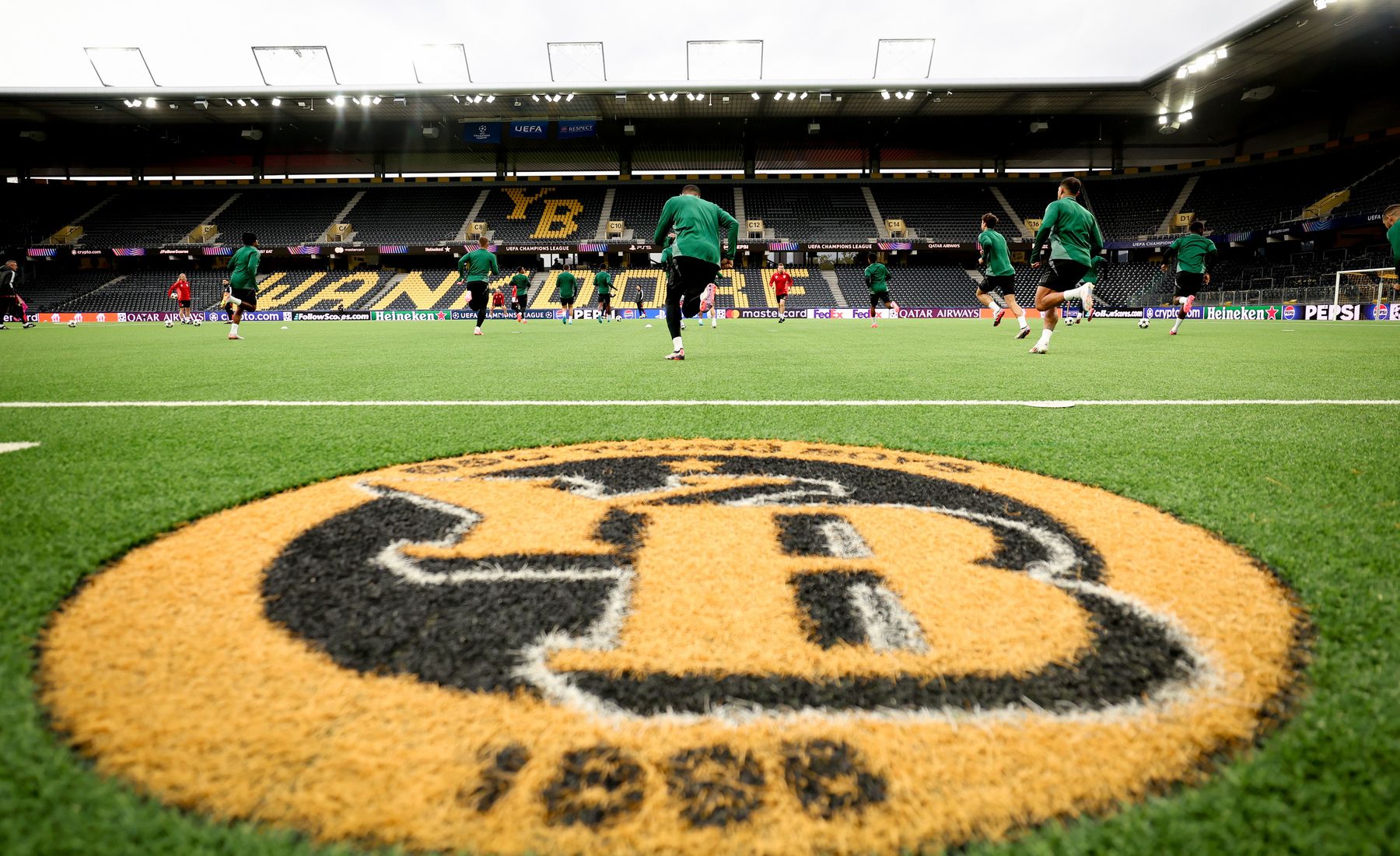 Aston Villa training ahead of BSC Young Boys