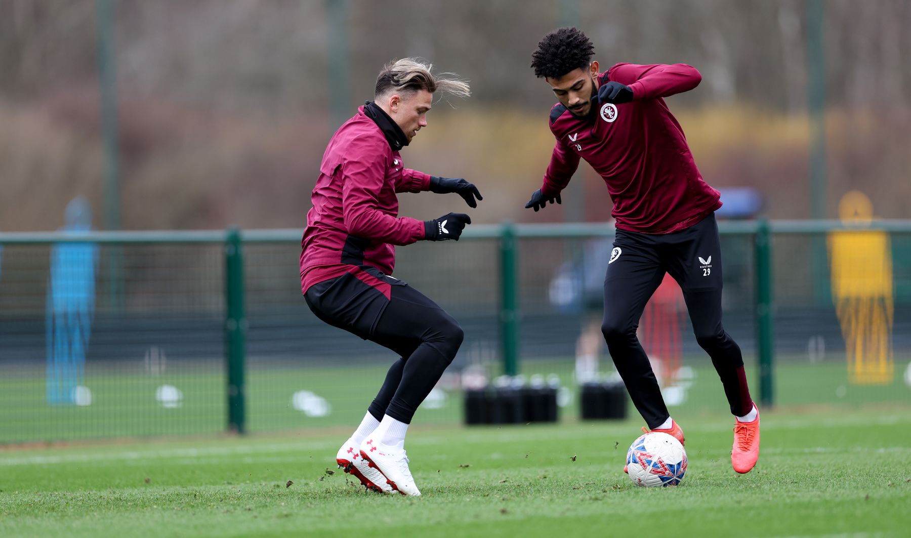 Aston Villa training pre-Chelsea FA Cup