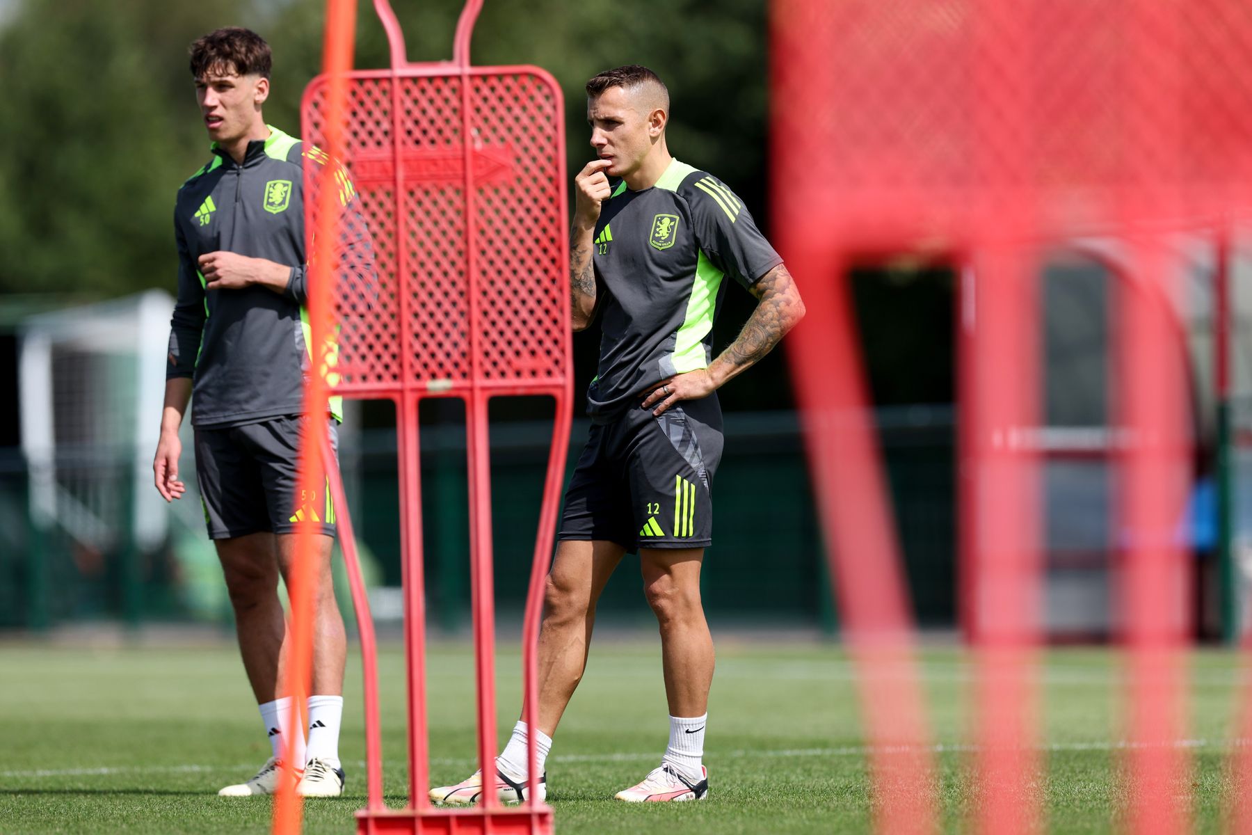 Aston Villa training pre-Arsenal