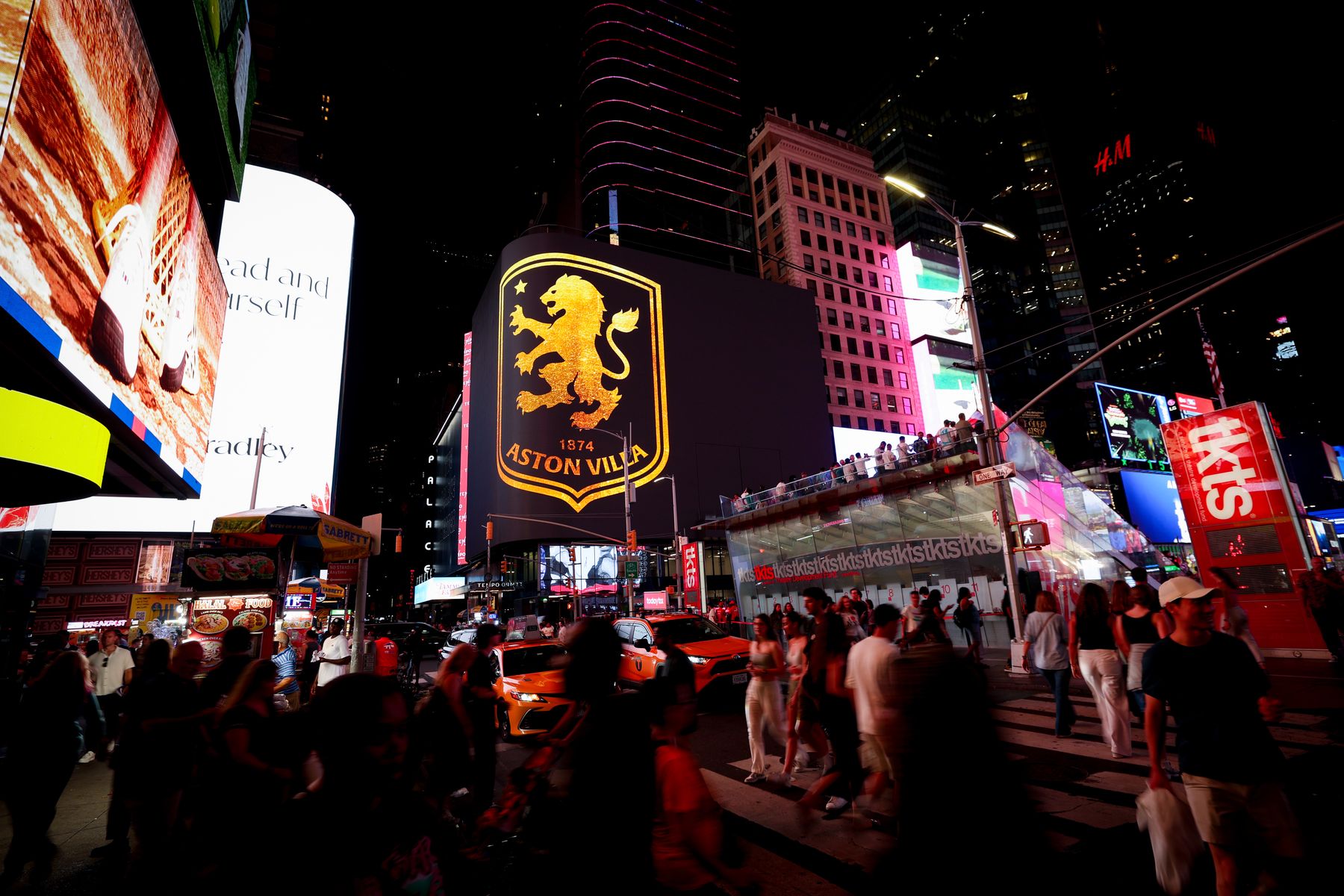 Aston Villa in Times Square, New York