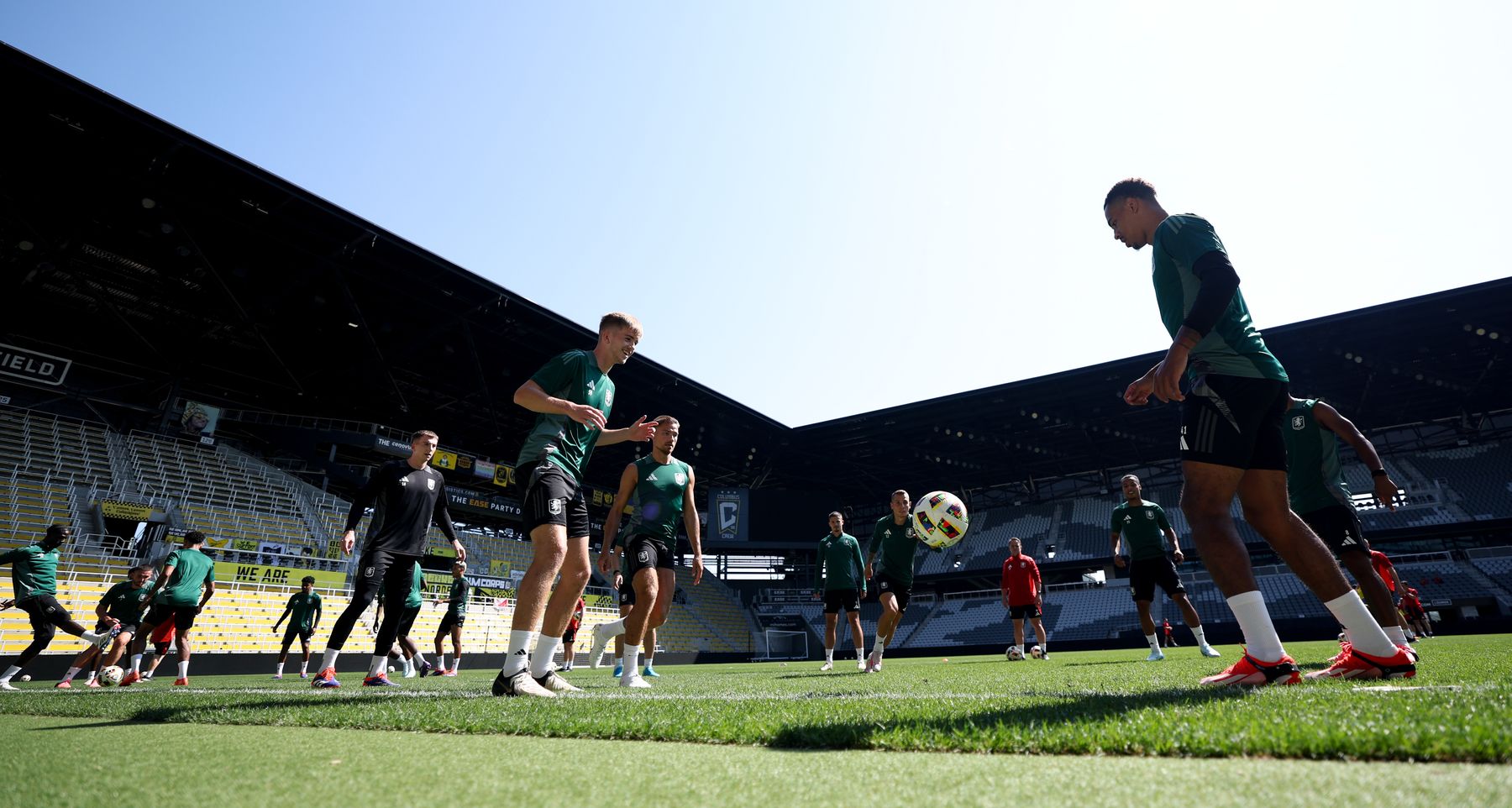 Aston Villa training ahead of Columbus Crew pre-season fixture