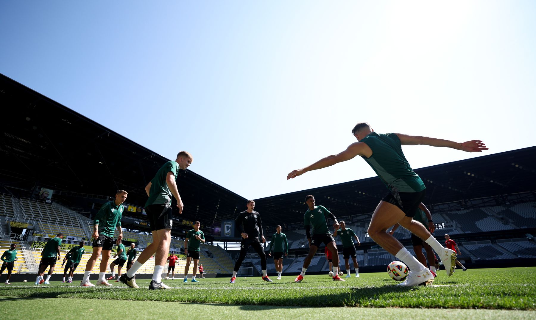 Aston Villa training ahead of Columbus Crew pre-season fixture