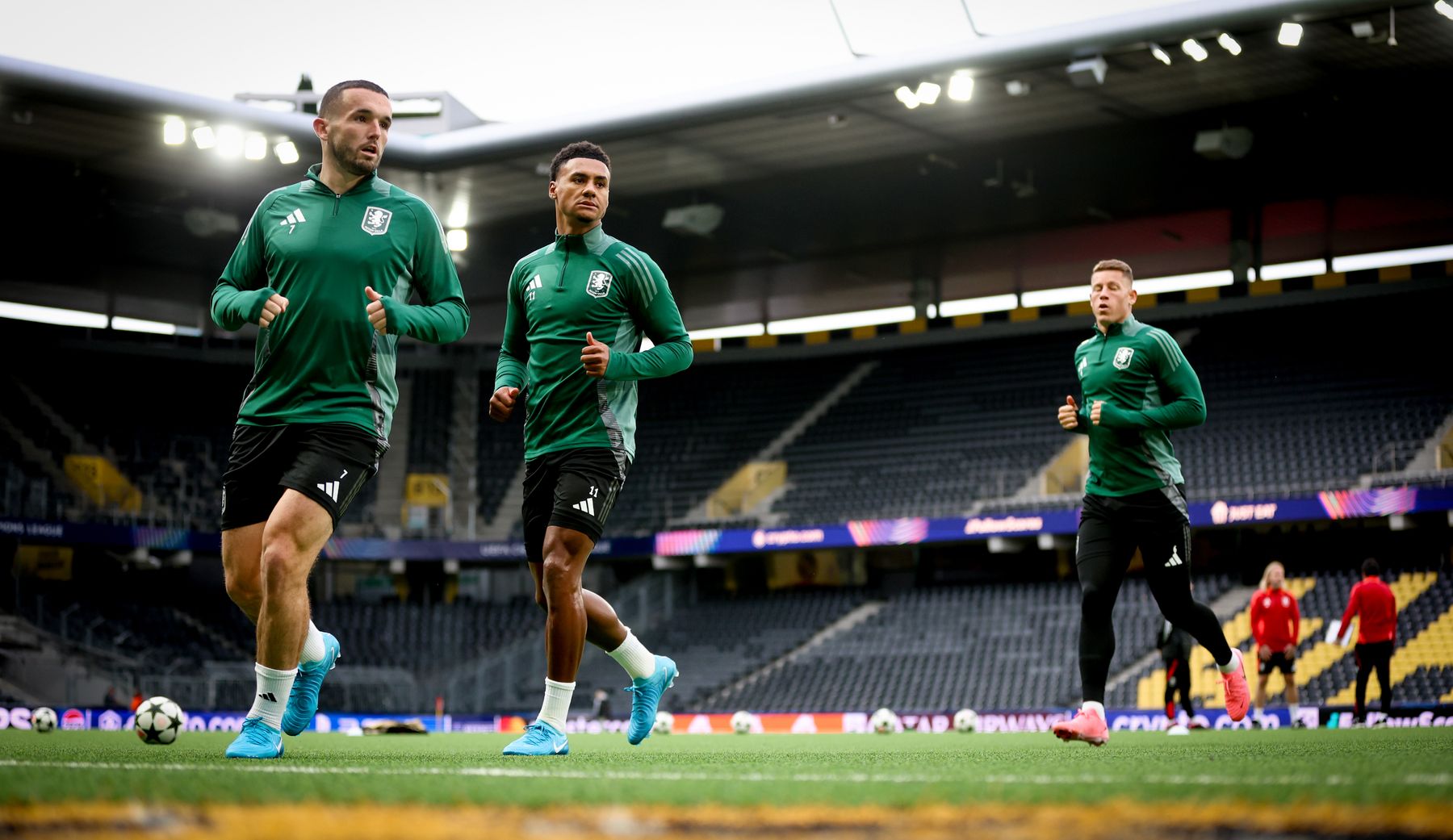 Aston Villa training ahead of BSC Young Boys