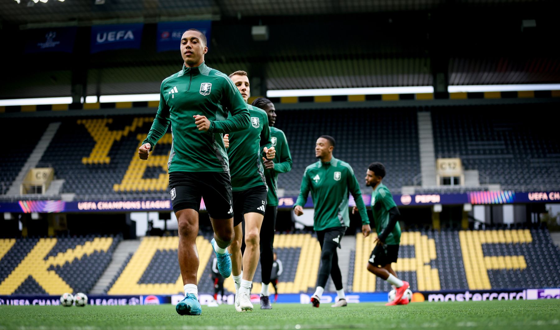 Aston Villa training ahead of BSC Young Boys