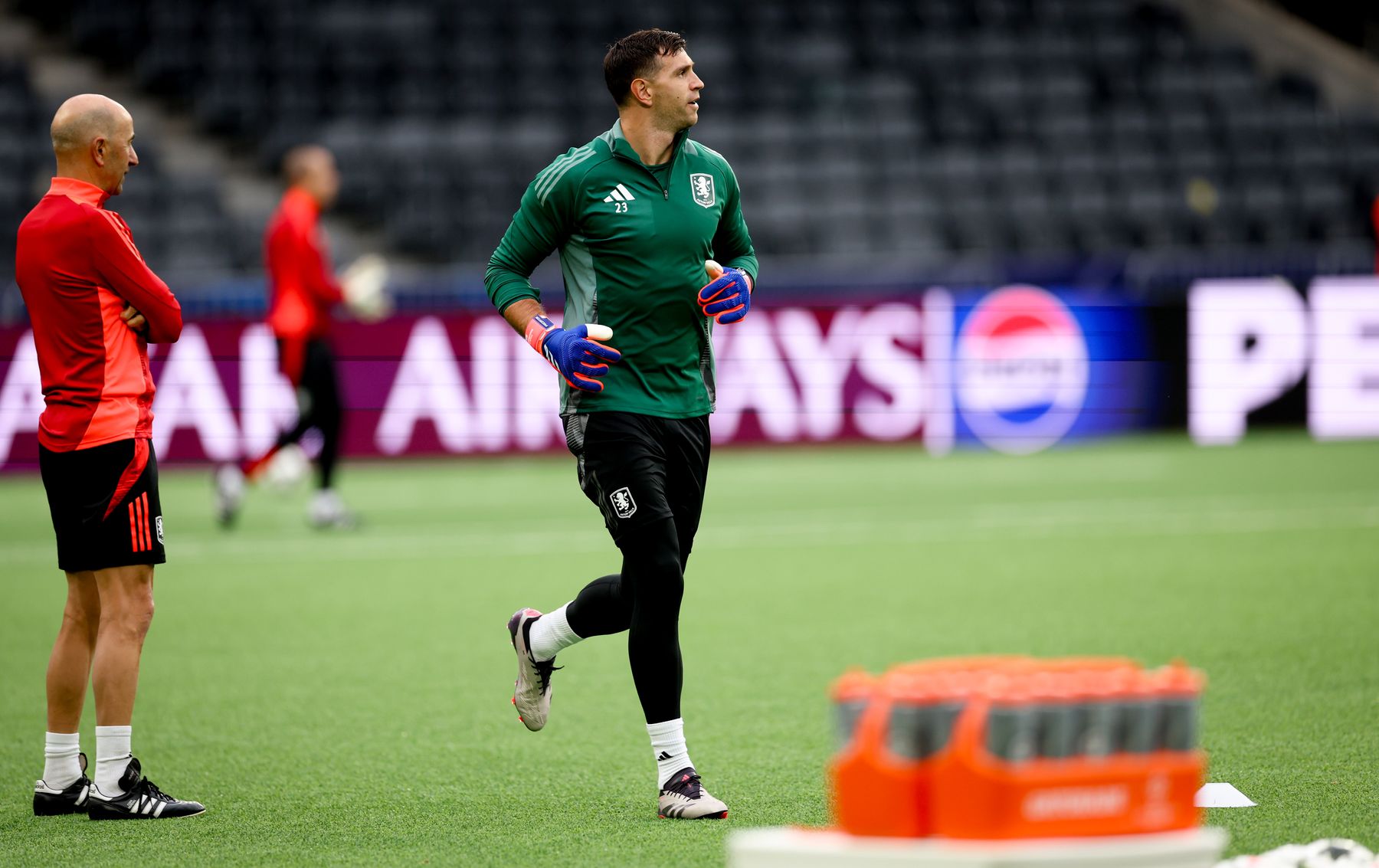 Aston Villa training ahead of BSC Young Boys